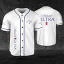 Classic White Michelob ULTRA Beer Baseball Jersey Gift For Sporty Husband Classic White Michelob ULTRA Beer Baseball Jersey Gift For Sporty Husband