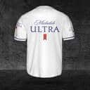 Classic White Michelob ULTRA Beer Baseball Jersey Gift For Sporty Husband Classic White Michelob ULTRA Beer Baseball Jersey Gift For Sporty Husband
