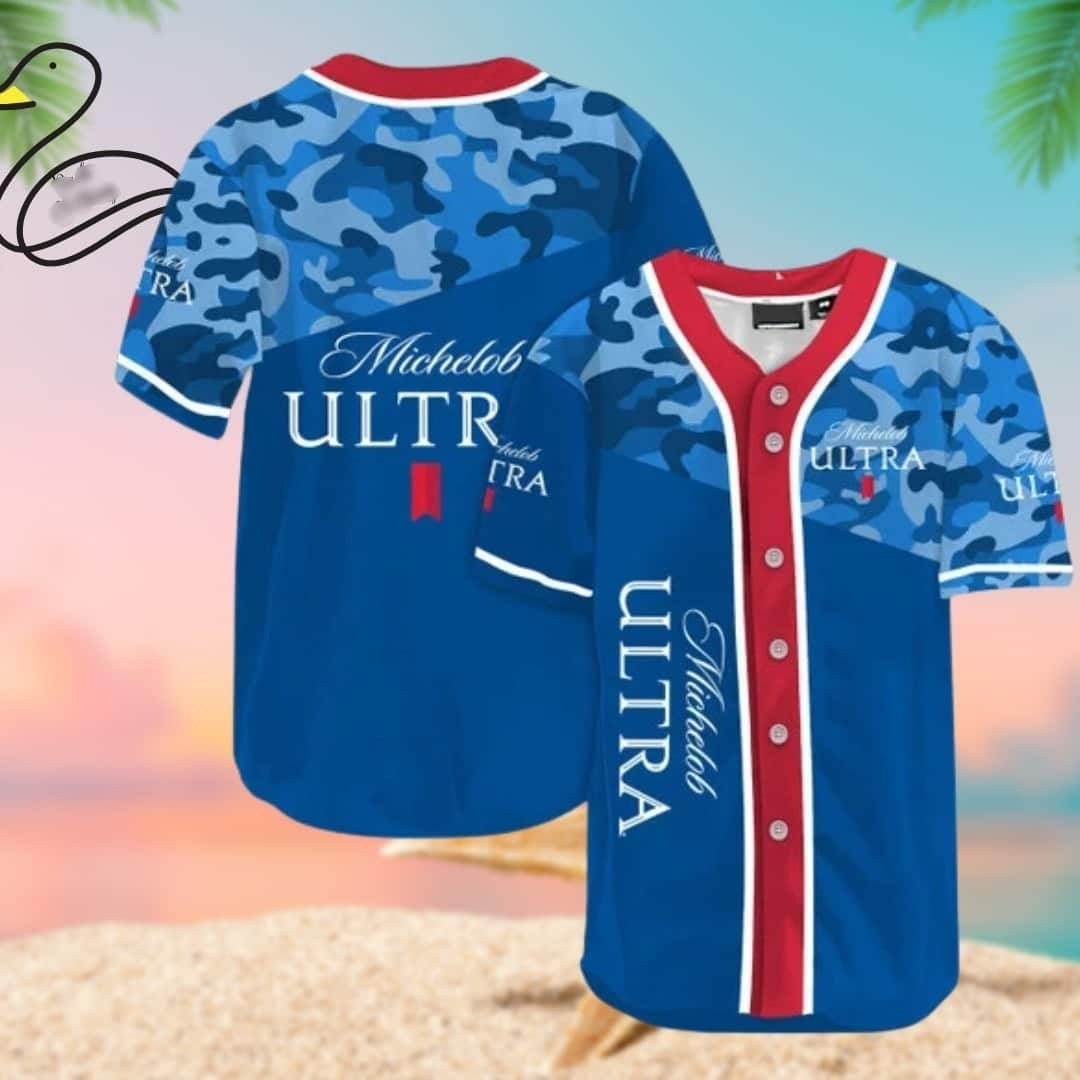 Michelob ULTRA Baseball Jersey Classic Camouflage Beer Lovers Gift