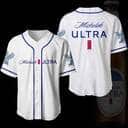 Basic White Michelob ULTRA Baseball Jersey Gift For Beer Drinkers Basic White Michelob ULTRA Baseball Jersey Gift For Beer Drinkers