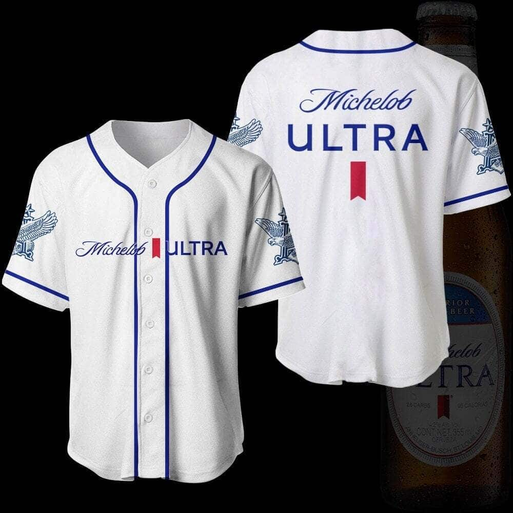 Basic White Michelob ULTRA Baseball Jersey Gift For Beer Drinkers