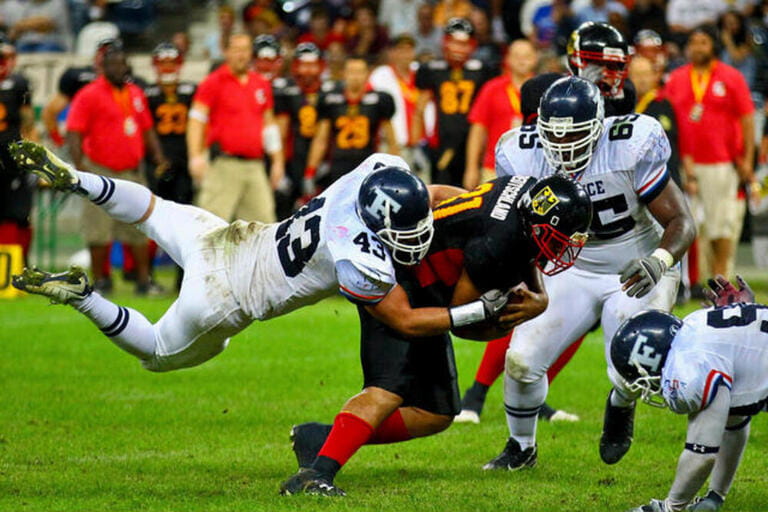 American Football, European Championship 2010, Germany vs. France in the Grand Final in the Commerzbank Arena, Frankfurt, Hesse, Germany, Europe