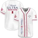 Michelob ULTRA Organic Seltzer Strawberry Guava Beer Baseball Jersey Michelob ULTRA Organic Seltzer Strawberry Guava Beer Baseball Jersey