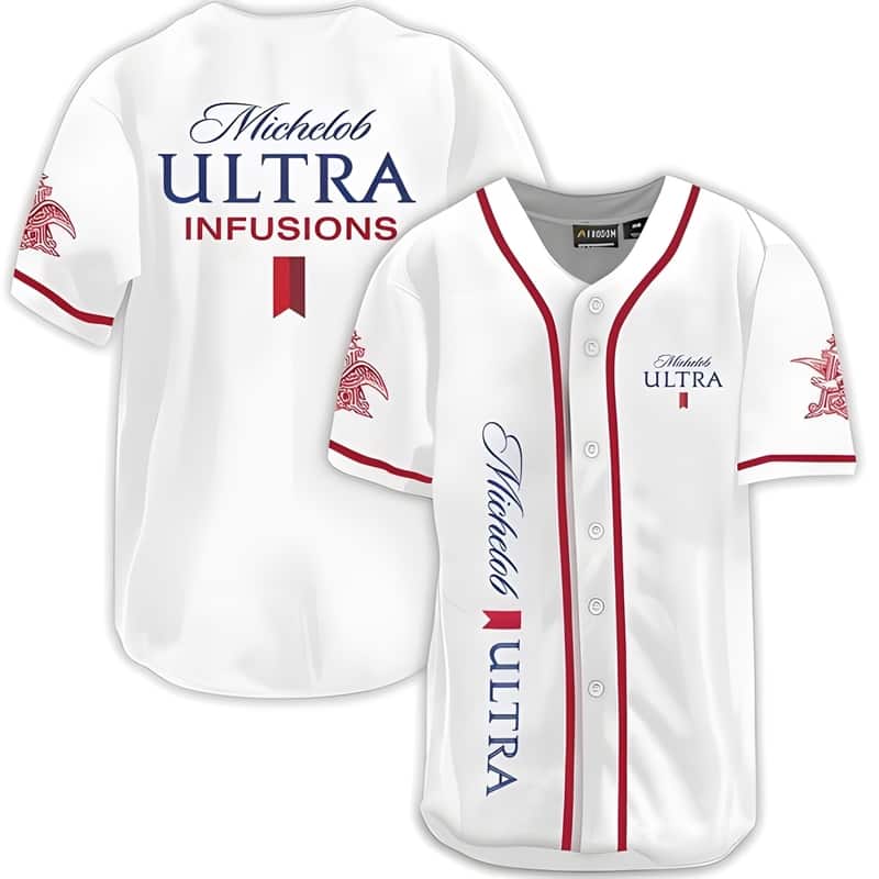 Michelob ULTRA Infusions Pomegranate & Agave Light Beer Baseball Jersey Michelob ULTRA Infusions Pomegranate & Agave Light Beer Baseball Jersey