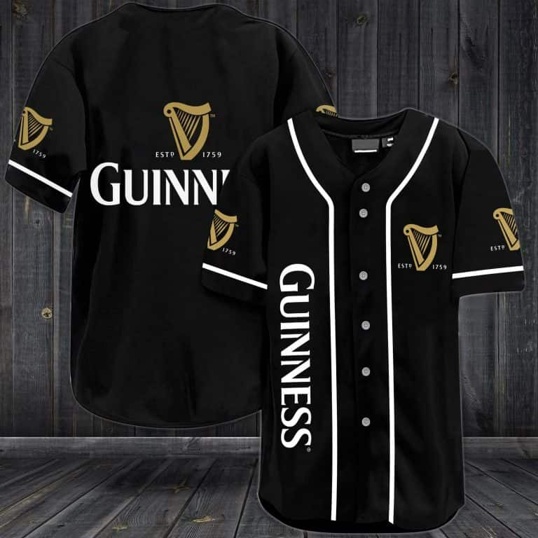 Black Guinness Beer Baseball Jersey Gift For Baseball Fans