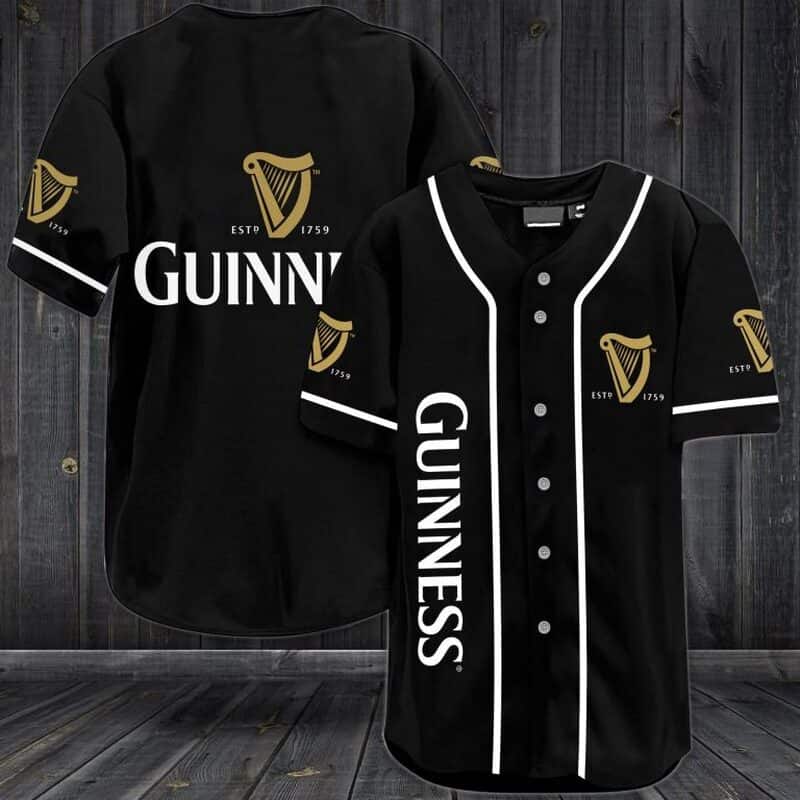 Black Guinness Beer Baseball Jersey Gift For Baseball Fans Black Guinness Beer Baseball Jersey Gift For Baseball Fans