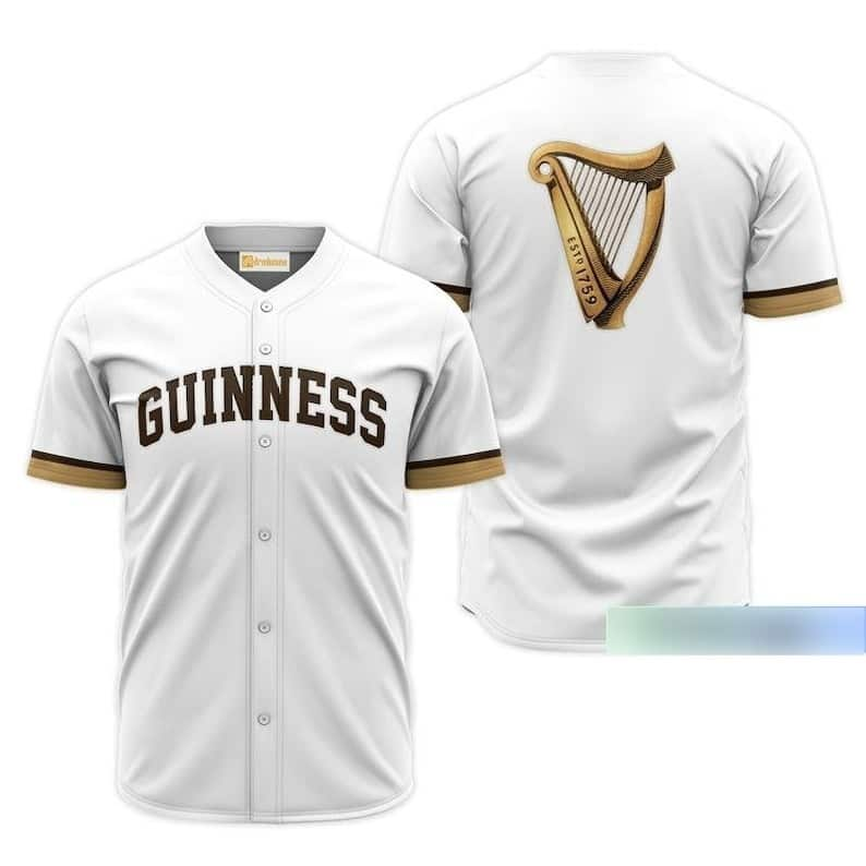 White Guinness Beer Baseball Jersey Gift For Best Friend