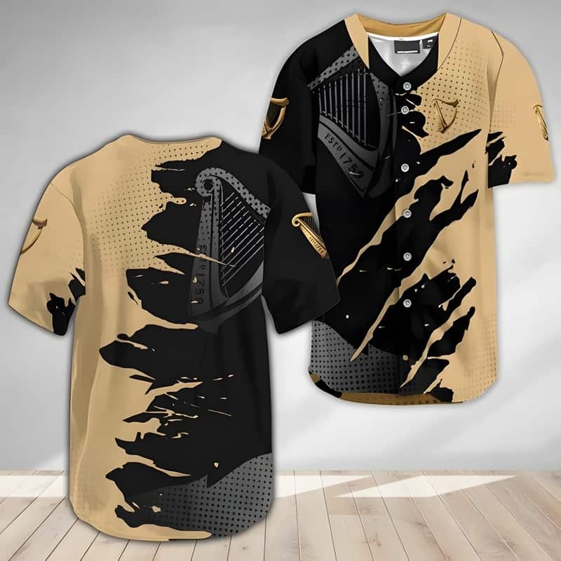 Guinness Beer Baseball Jersey Metal Crack Pattern Sports Gift For Dad Guinness Beer Baseball Jersey Metal Crack Pattern Sports Gift For Dad