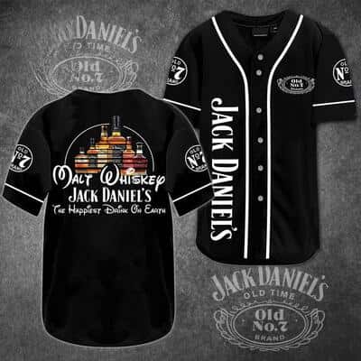 Malt Whiskey Jack Daniels The Happiest Drink On Earth Baseball Jersey Malt Whiskey Jack Daniels The Happiest Drink On Earth Baseball Jersey