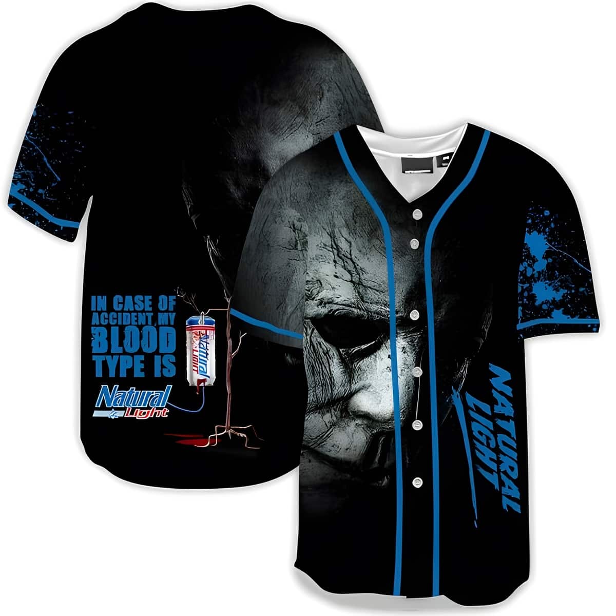 Michael Myers Natural Light Beer Baseball Jersey Michael Myers Natural Light Beer Baseball Jersey
