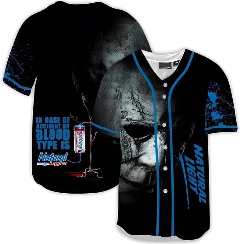 Michael Myers Natural Light Beer Baseball Jersey Michael Myers Natural Light Beer Baseball Jersey