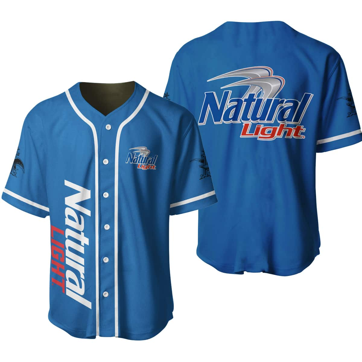 Classic Natural Light Blue Baseball Jersey Gift For Beer Lovers