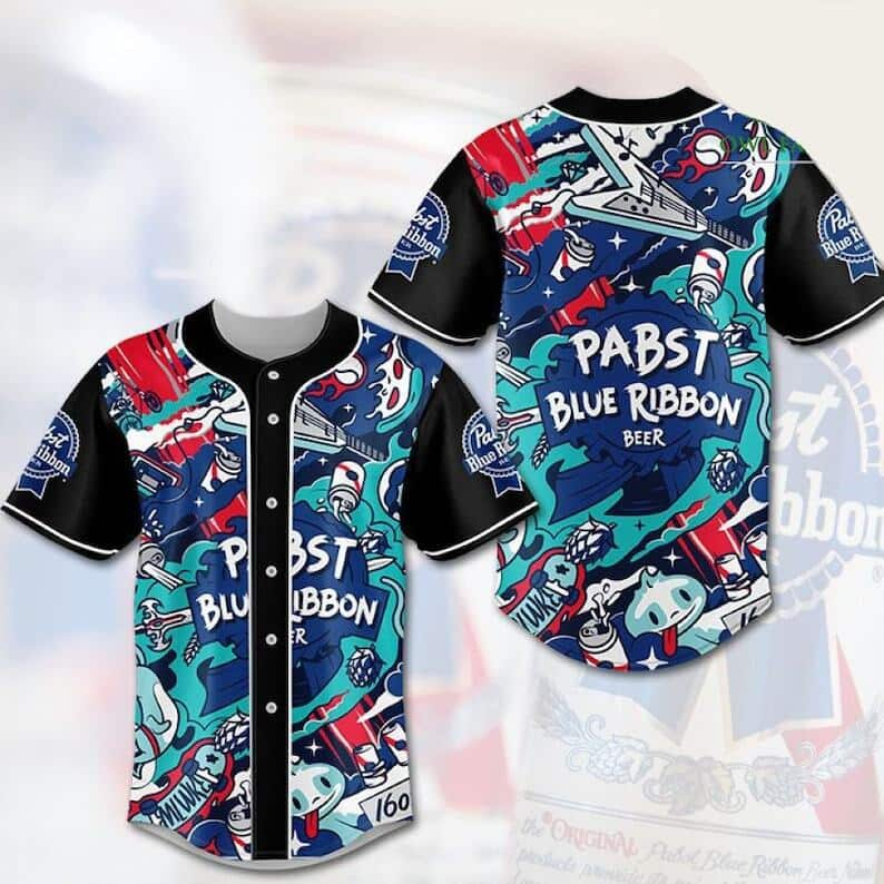 Cool Pabst Blue Ribbon Beer Baseball Jersey Gravity Art