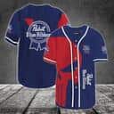 Red Skull Pabst Blue Ribbon Baseball Jersey Gift For Beer Lovers