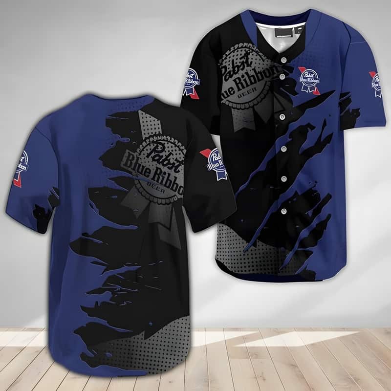 Pabst Blue Ribbon Baseball Jersey Metal Crack Pattern Pabst Blue Ribbon Baseball Jersey Metal Crack Pattern