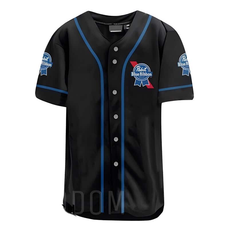 US Flag Black Skull Pabst Blue Ribbon Baseball Jersey Gift For Sport Dad