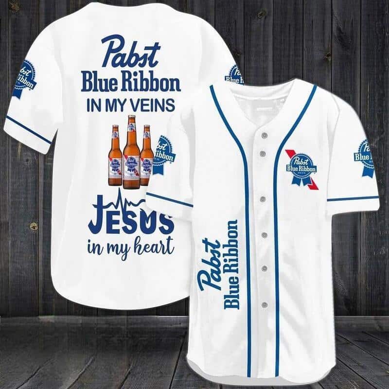 Pabst Blue Ribbon In My Veins Baseball Jersey Beer Lovers Gift Pabst Blue Ribbon In My Veins Baseball Jersey Beer Lovers Gift