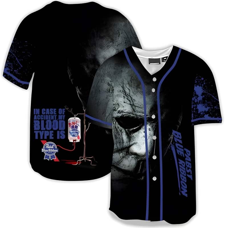 In Case Of Accident My Blood Type Is Pabst Blue Ribbon Baseball Jersey In Case Of Accident My Blood Type Is Pabst Blue Ribbon Baseball Jersey