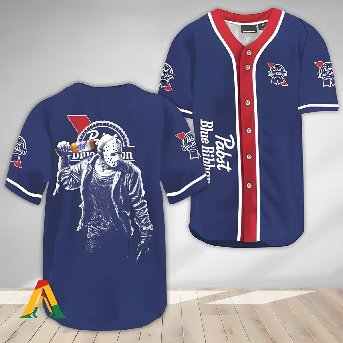 Pabst Blue Ribbon Beer Baseball Jersey Jason Voorhees Friday The 13th