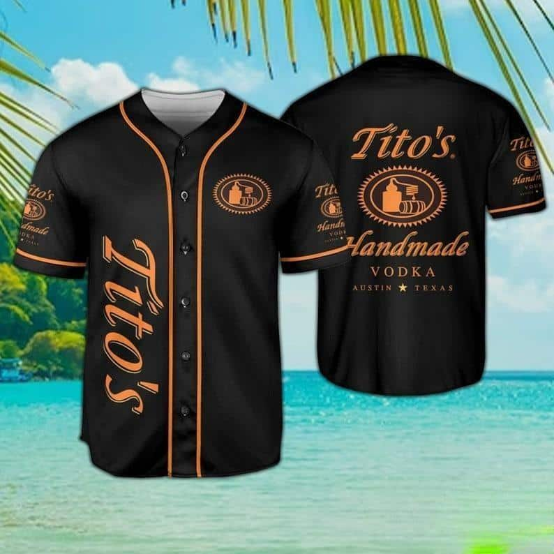 Black Tito’s Vodka Baseball Jersey Gift For Sport Dad