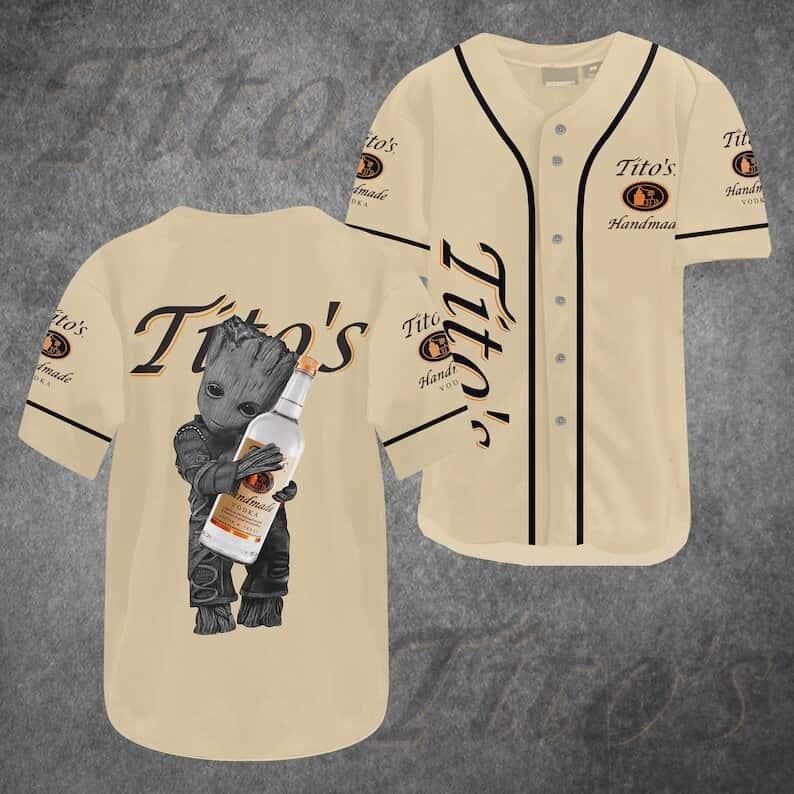 Groot Loves Tito's Vodka Baseball Jersey Gift For Vodka Drinkers