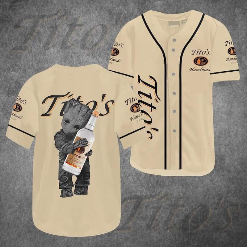 Groot Loves Tito's Vodka Baseball Jersey Gift For Vodka Drinkers Groot Loves Tito's Vodka Baseball Jersey Gift For Vodka Drinkers