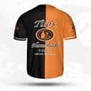 Orange And Black Split Tito's Baseball Jersey Sports Gift For Him
