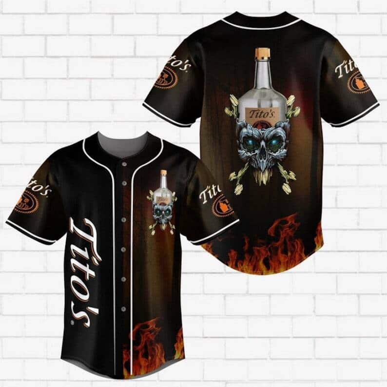 Tito's Vodka Skull Baseball Jersey Gift For Sport Dad