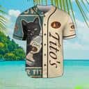 Black Cat Loves Tito's Vodka Baseball Jersey Gift For Best Friend