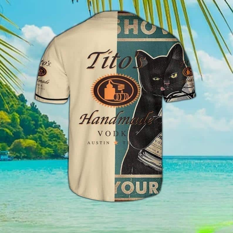 Black Cat Loves Tito's Vodka Baseball Jersey Gift For Best Friend Black Cat Loves Tito's Vodka Baseball Jersey Gift For Best Friend