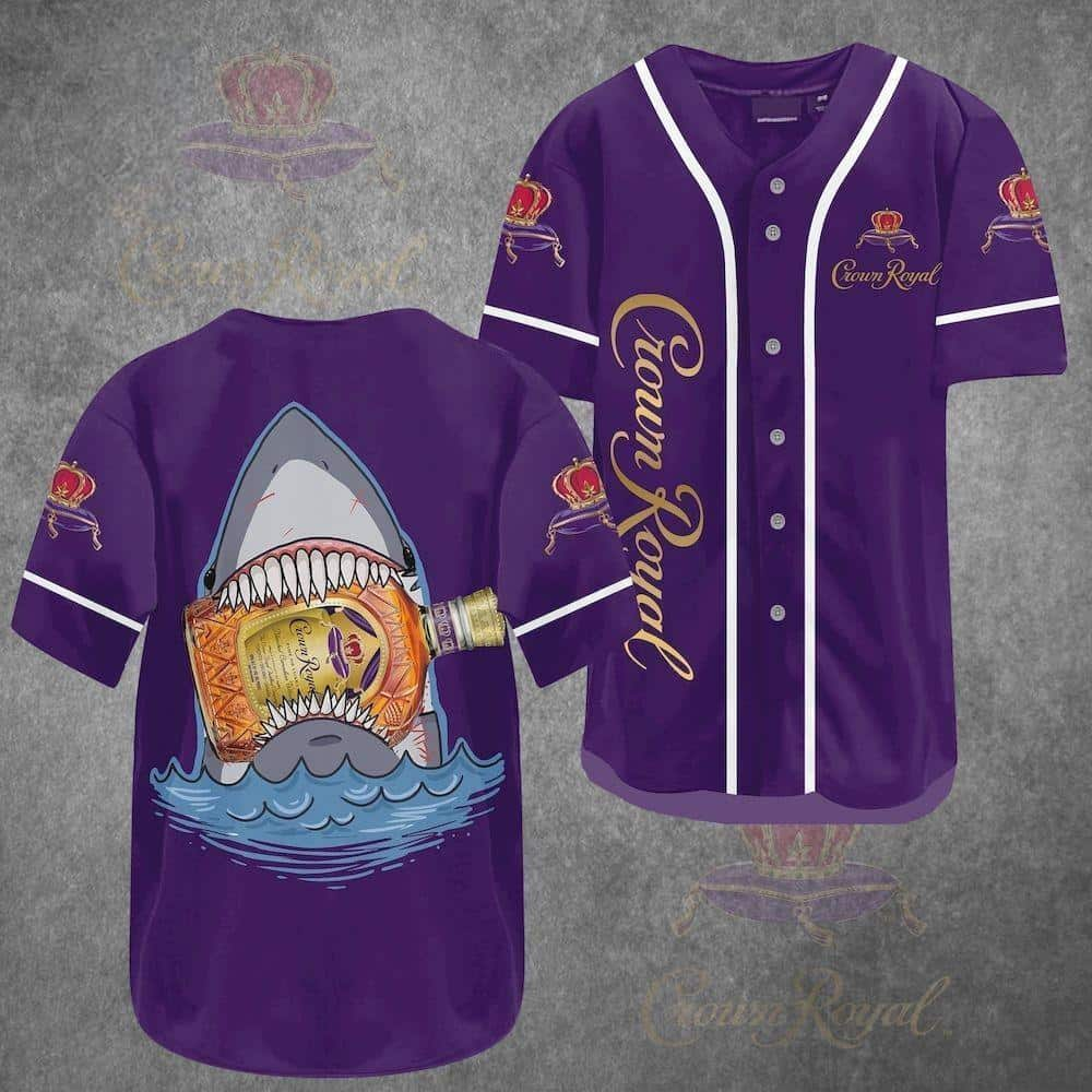 Horror Shark Crown Royal Baseball Jersey Gift For Whisky Lovers