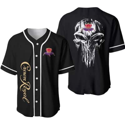 White Skull Crown Royal Baseball Jersey Whisky Gift For Him White Skull Crown Royal Baseball Jersey Whisky Gift For Him
