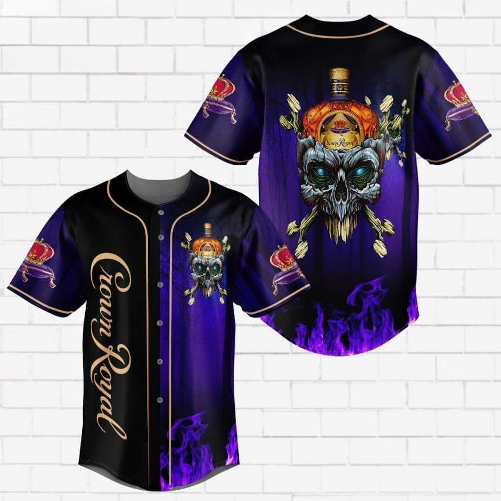 Crown Royal Skull Baseball Jersey Gift For Whisky Lovers