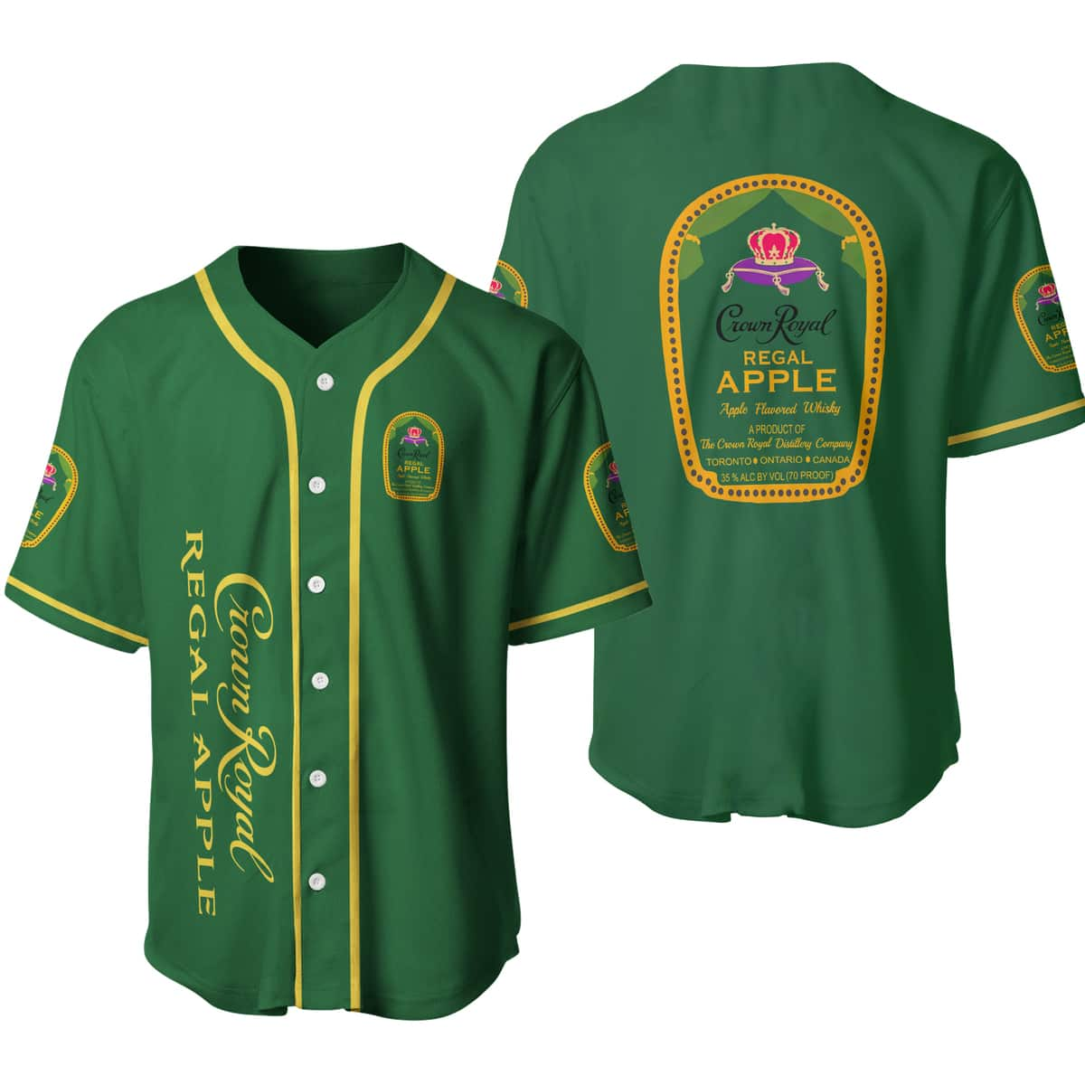 Vintage Green Crown Royal Regal Apple Baseball Jersey Gift For Him