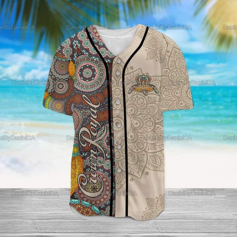 Crown Royal Baseball Jersey Mandala Pattern Birthday Gift For Dad Crown Royal Baseball Jersey Mandala Pattern Birthday Gift For Dad