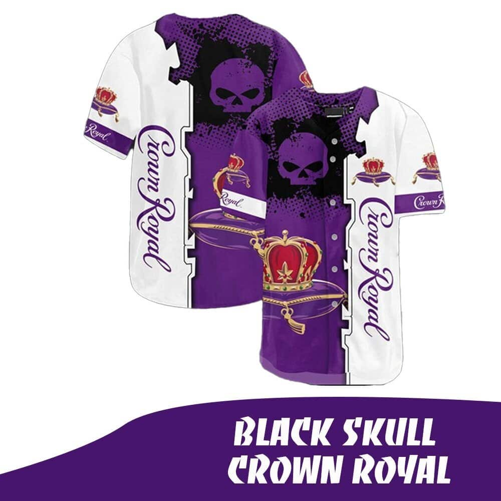 Purple Skull Crown Royal Baseball Jersey Sports Gift For Dad