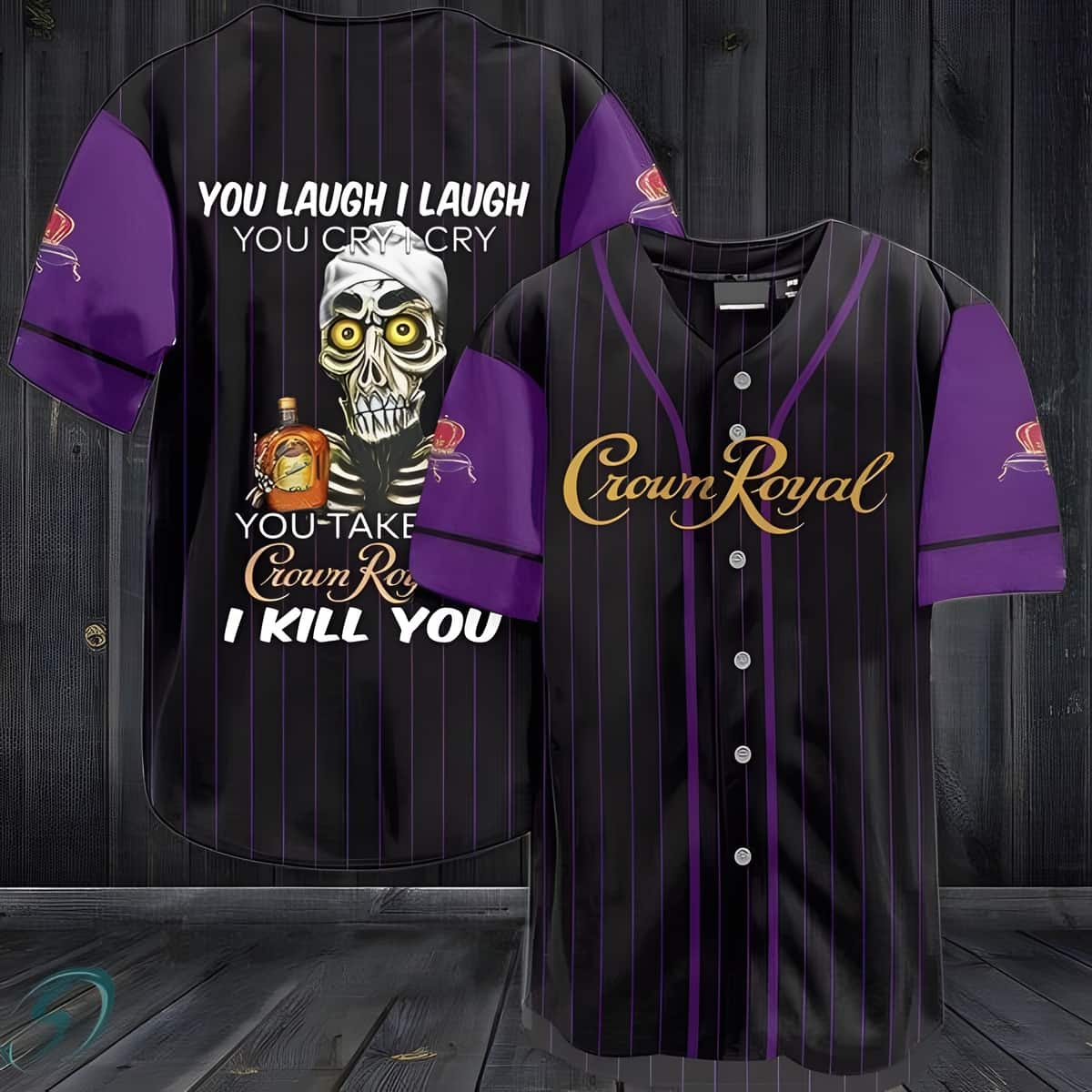 Skull Crown Royal Baseball Jersey Gift For Best Friend