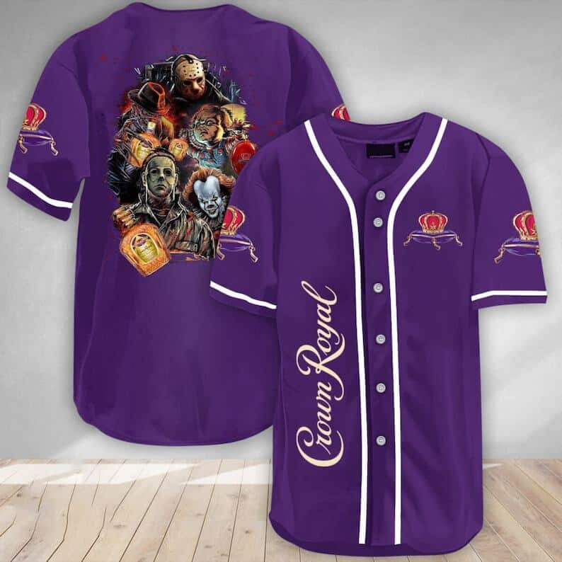 Halloween Horror Characters Crown Royal Baseball Jersey Gift For Him Halloween Horror Characters Crown Royal Baseball Jersey Gift For Him
