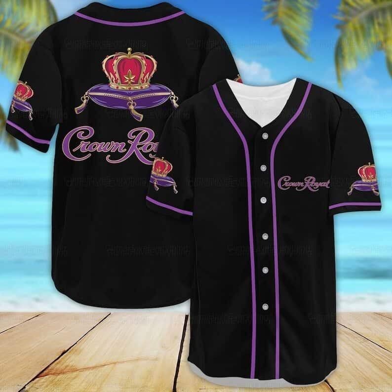 Black Crown Royal Baseball Jersey Gift For Whisky Lovers