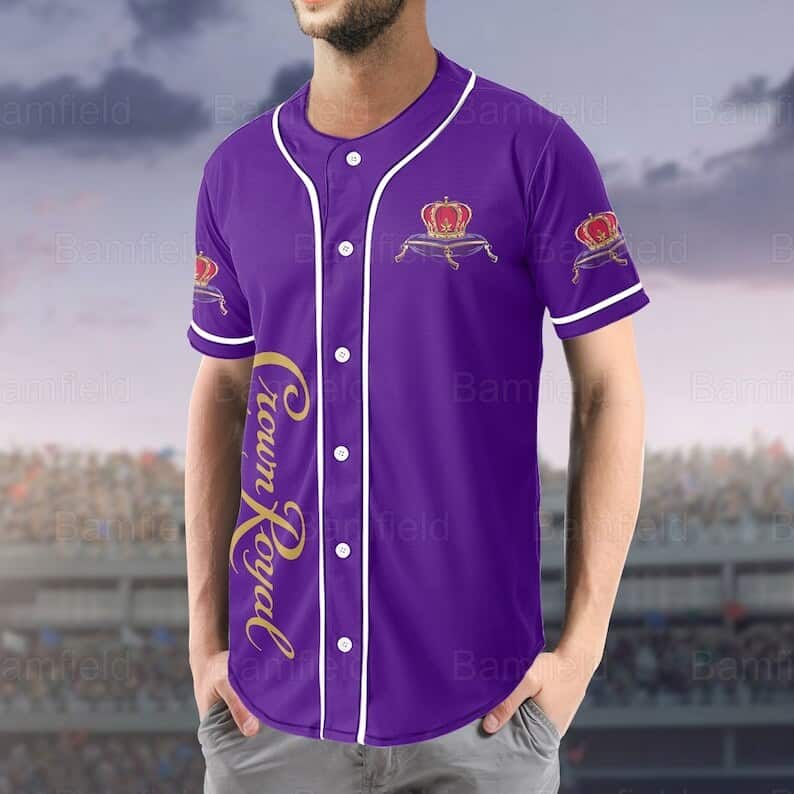 Purple Crown Royal Baseball Jersey Gift For Sporty Boyfriend Purple Crown Royal Baseball Jersey Gift For Sporty Boyfriend