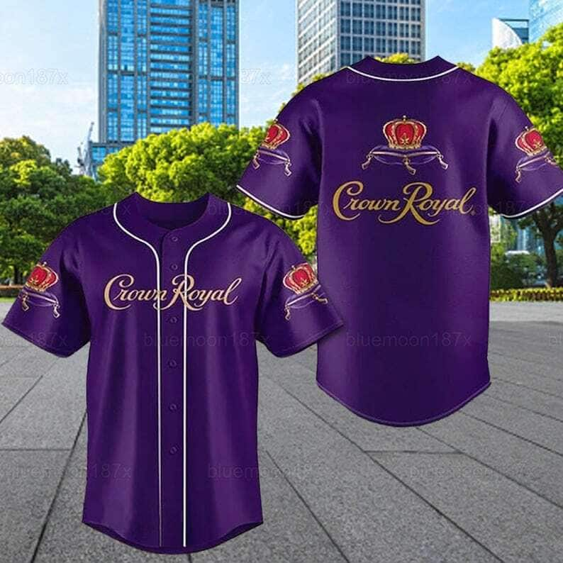 Purple Crown Royal Baseball Jersey Birthday Gift For Dad