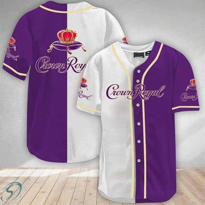 White And Purple Split Crown Royal Baseball Jersey Gift For Him White And Purple Split Crown Royal Baseball Jersey Gift For Him