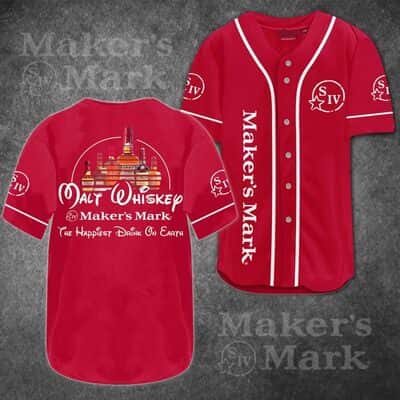 Maker's Mark Baseball Jersey Malt Whiskey The Happiest Drink On Earth Maker's Mark Baseball Jersey Malt Whiskey The Happiest Drink On Earth