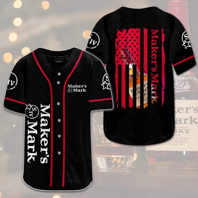 Maker’s Mark Flag Baseball Jersey Gift For Whiskey Lovers