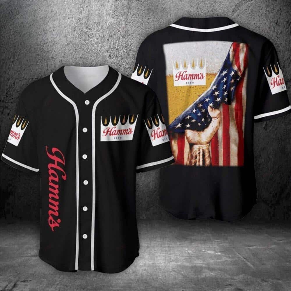 Hamm's Beer US Flag Baseball Jersey Gift For Sport Dad