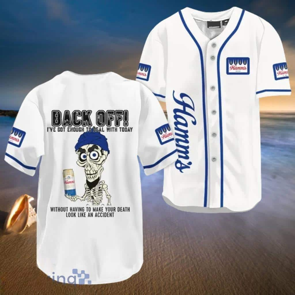 Achmed Back Off With Hamm’s Beer Baseball Jersey Gift For Sport Dad