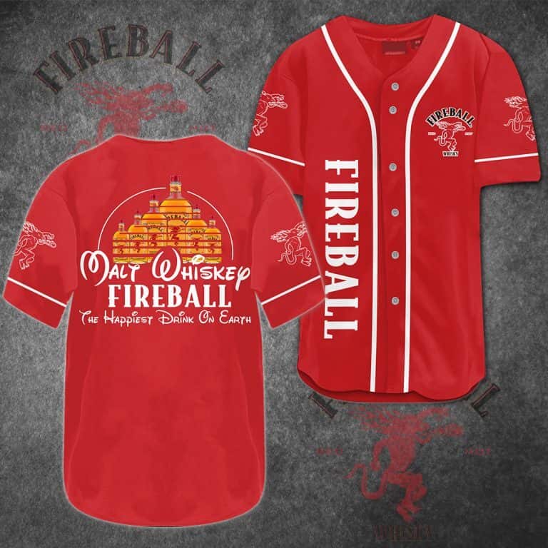 Fireball Baseball Jersey Malt Whiskey The Happiest Drink On Earth Fireball Baseball Jersey Malt Whiskey The Happiest Drink On Earth