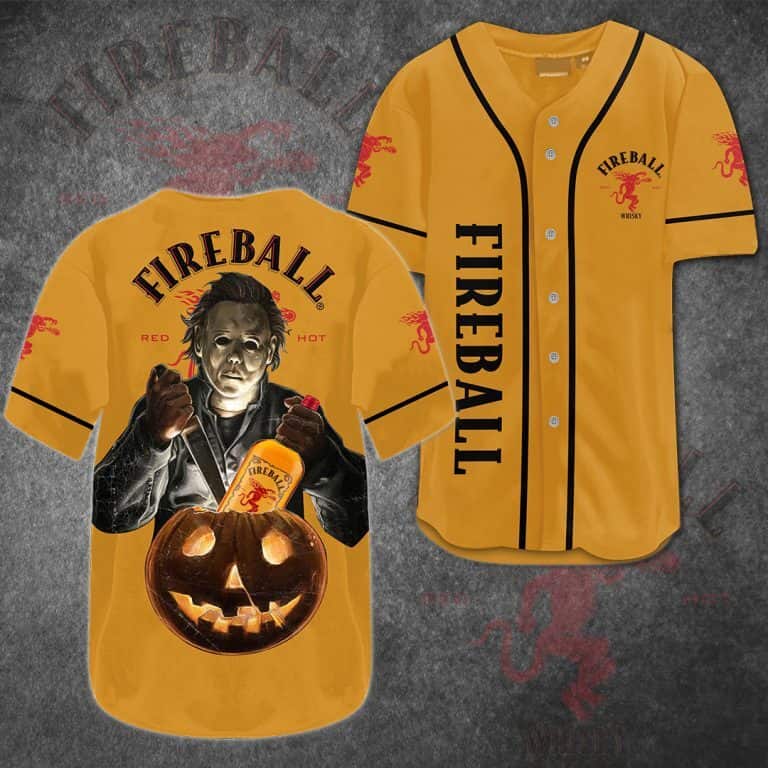Michael Myers Fireball Baseball Jersey Gift For Whisky Lovers Michael Myers Fireball Baseball Jersey Gift For Whisky Lovers