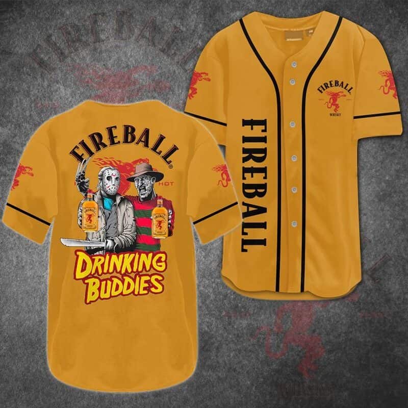 Drinking Buddies Fireball Whisky Baseball Jersey Jason Voorhees And Freddy Krueger Drinking Buddies Fireball Whisky Baseball Jersey Jason Voorhees And Freddy Krueger