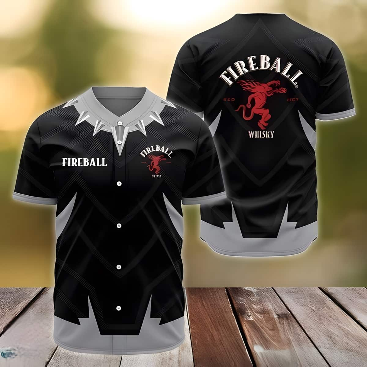 Black Panther Fireball Baseball Jersey Gift For Whisky Lovers